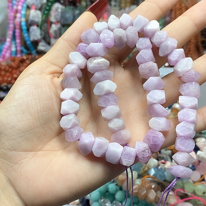 玛瑙/玉髓未镶嵌珠宝半成品天然紫磷灰冲角卡10mm