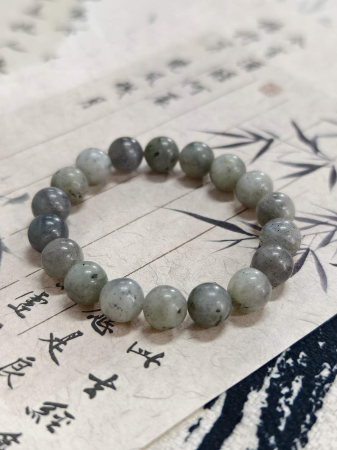 瑷瑧天然玛瑙——天然灰月光玛瑙手串DIY日常百搭