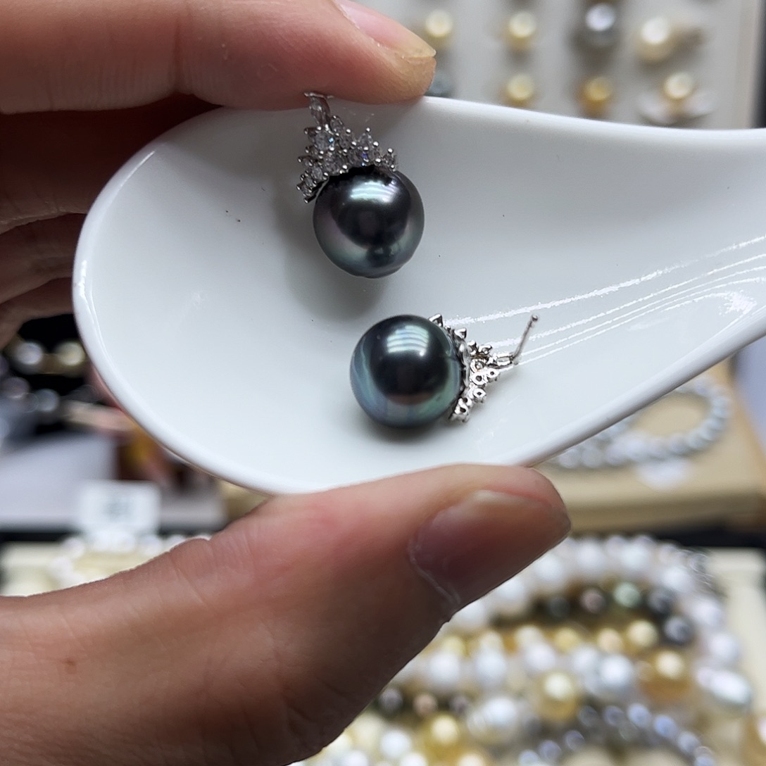 耳饰海水珍珠银S925镶嵌