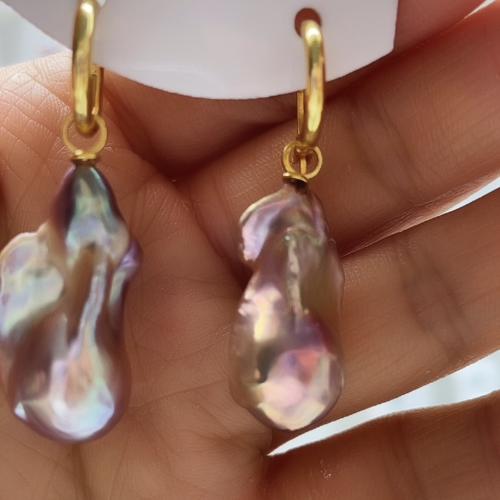 淡水珍珠耳饰银S925镶嵌