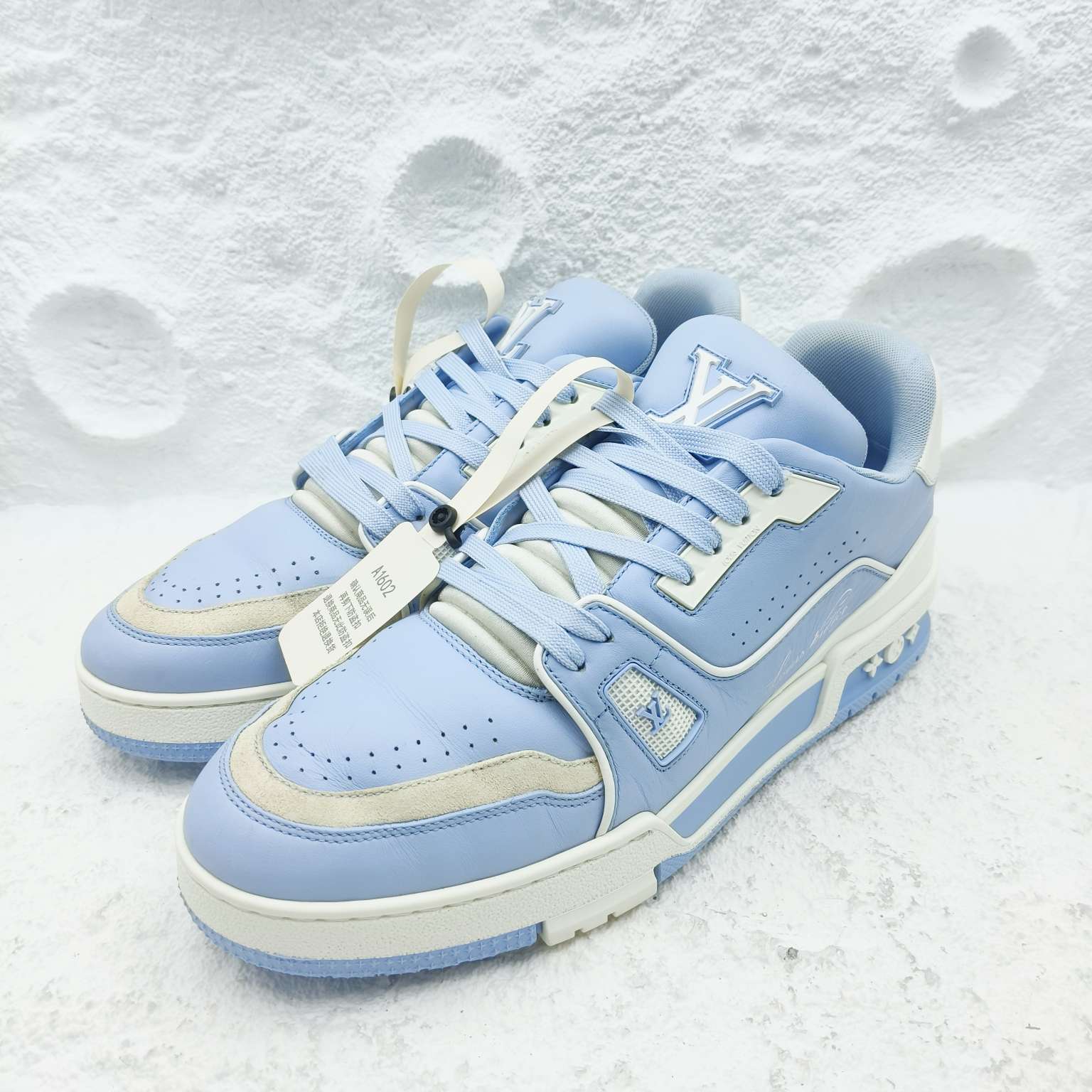 99新 LouisVuitton/路易威登 7码/41码/北卡蓝白配色Trainer板鞋
