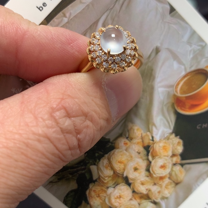 翡翠戒指未镶嵌蛋面戒指