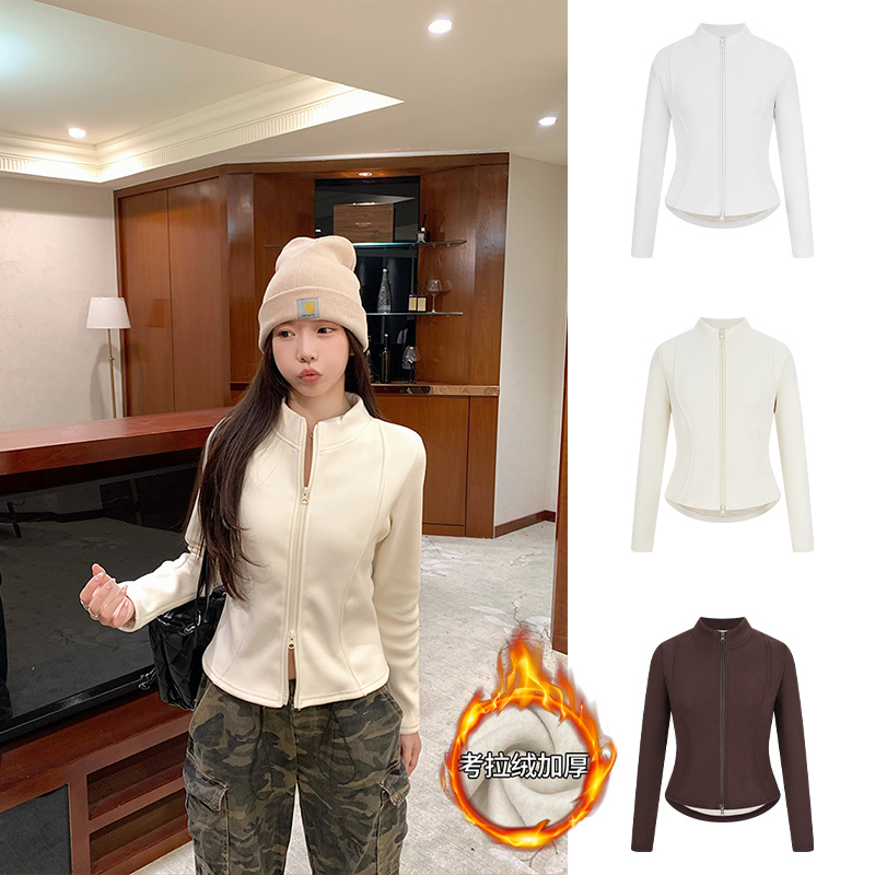 Moses Queen/魔西女王美式修身设计感加厚立领双拉链保暖上衣