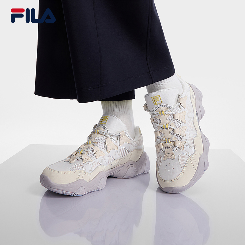 FILA斐乐【爪爪鞋】情侣款低帮爆款网面舒适透气老爹鞋F12W532150F