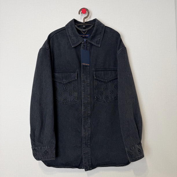 未使用 LouisVuitton/路易威登 做旧浮雕牛仔衬衫/L/编号429