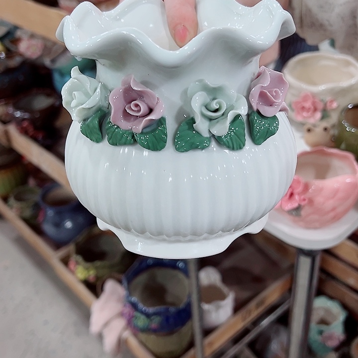 有孔，凑单福利满10元发货陶瓷多肉花盆！