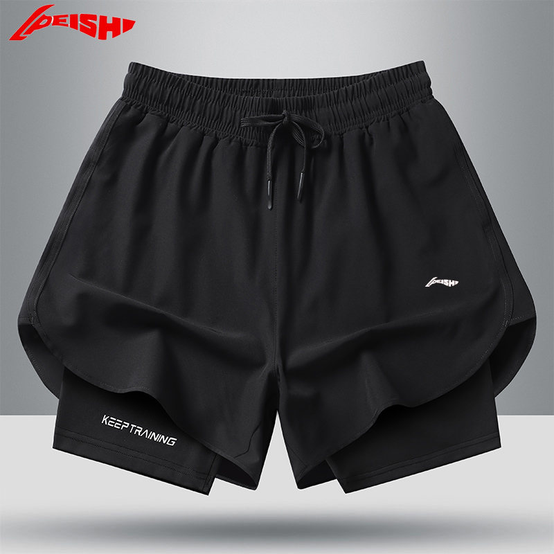 李宁速干运动短裤夏季健身跑步短裤弹力五分裤薄款跑步宽松夏季