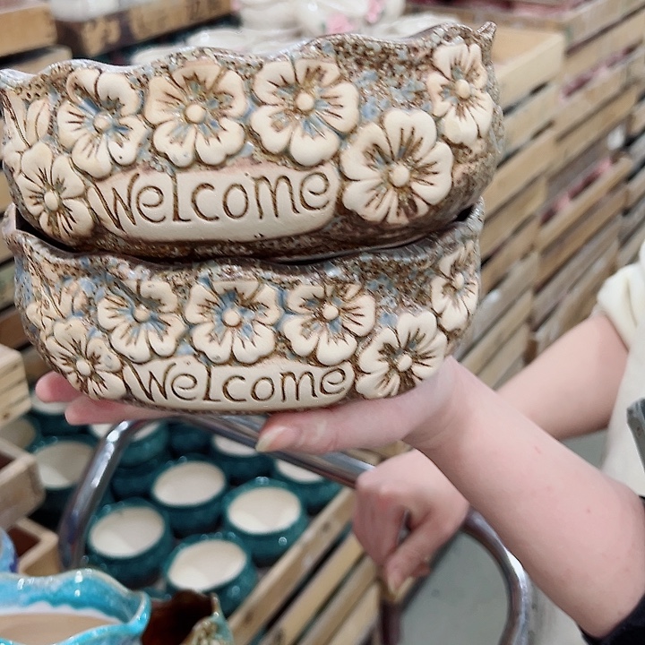 有孔.凑满10元发货多肉陶瓷花盆！