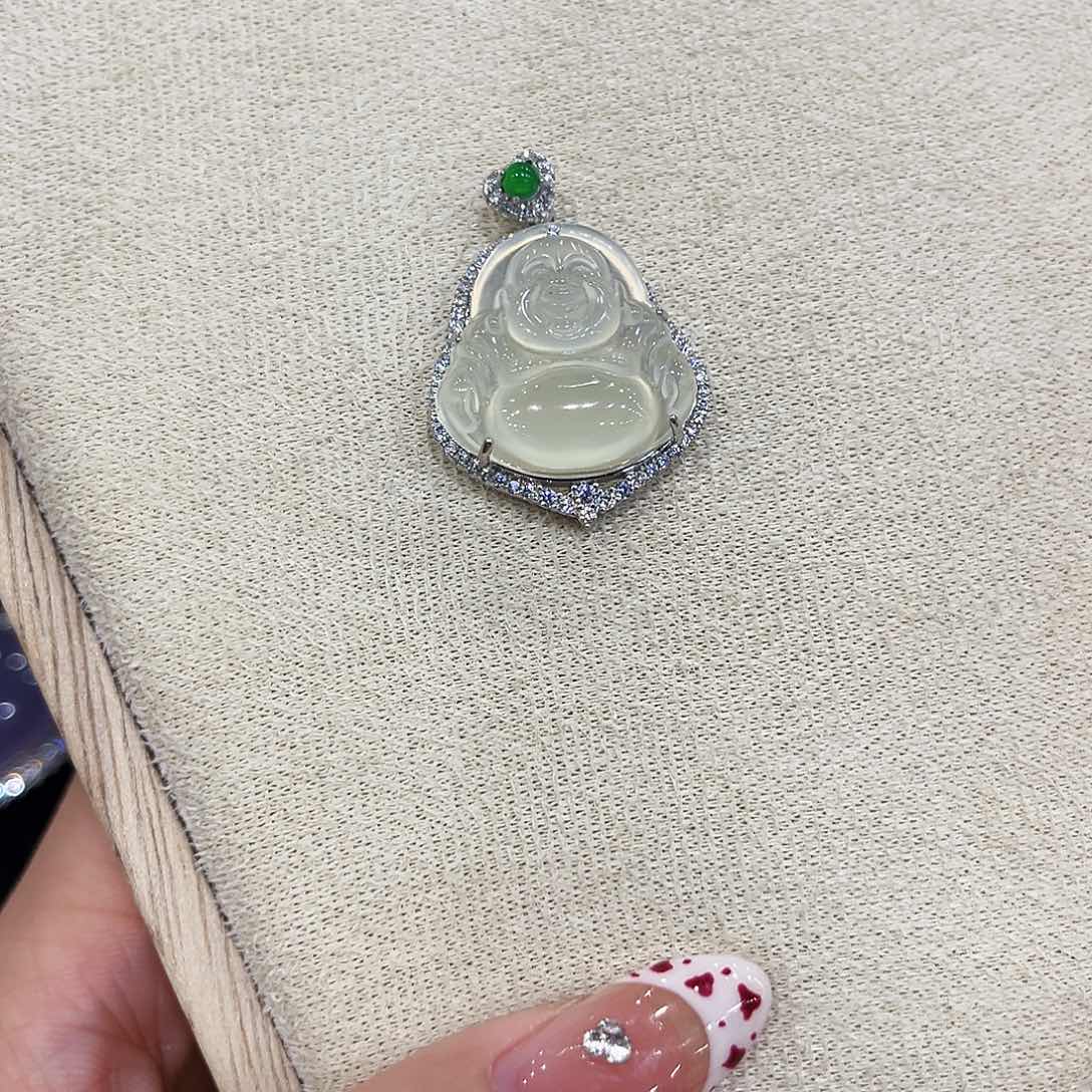 老***y岫玉银S925镶嵌吊坠(不含链)