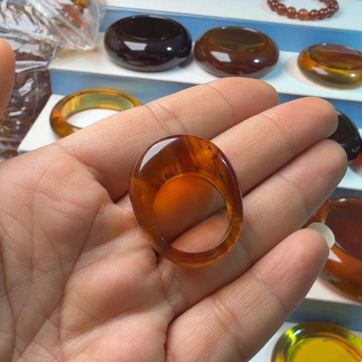 可***疯琥珀未镶嵌手镯戒指