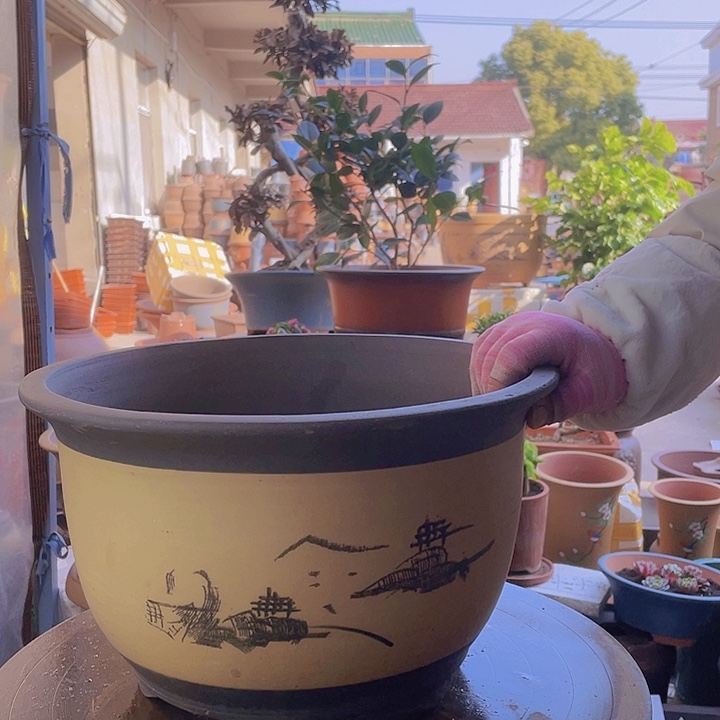 紫砂宜兴紫砂花盆T002大