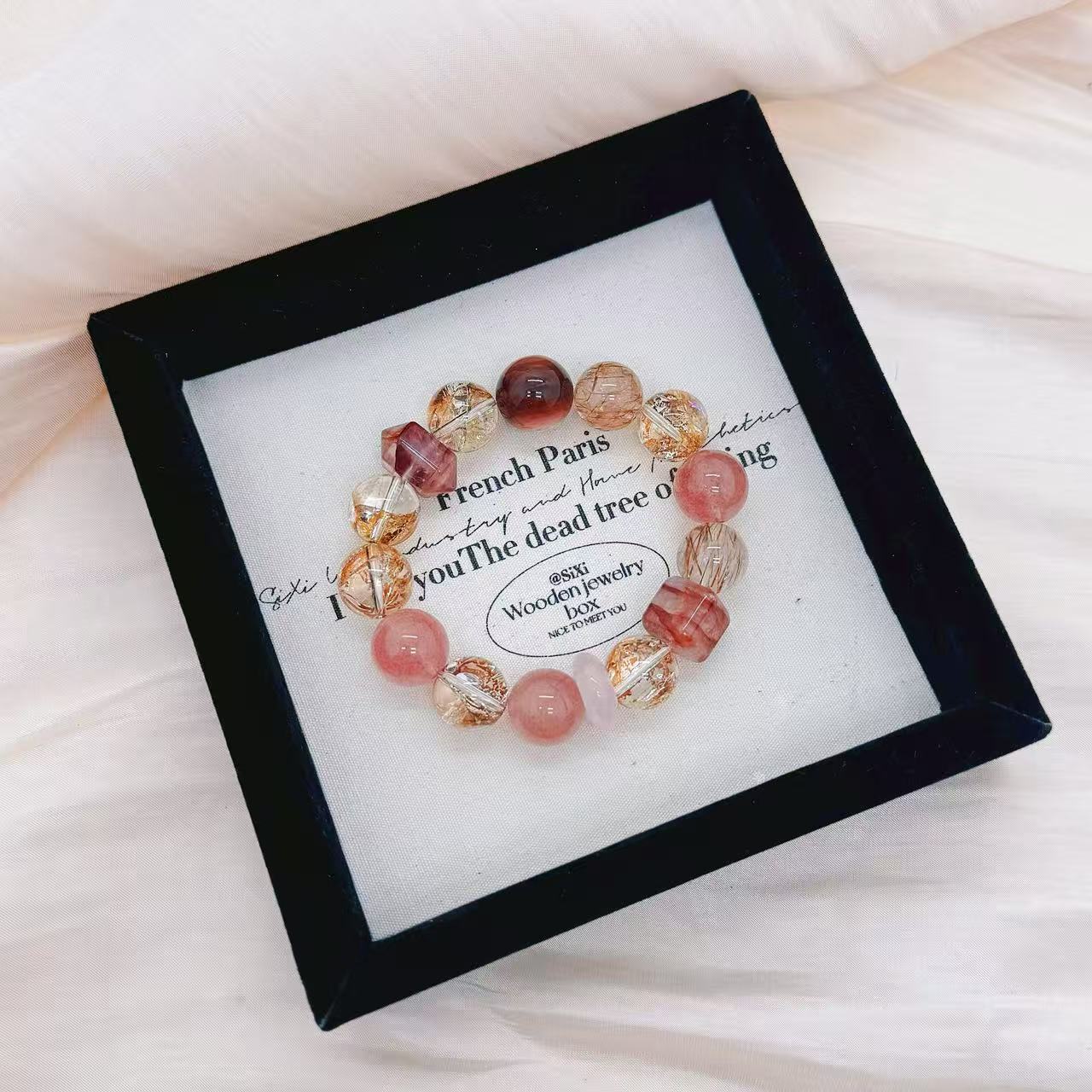 2531【薄雾玫瑰2.0】天然 金箔锦鲤胶花  黑金超七 设计款 多样性发