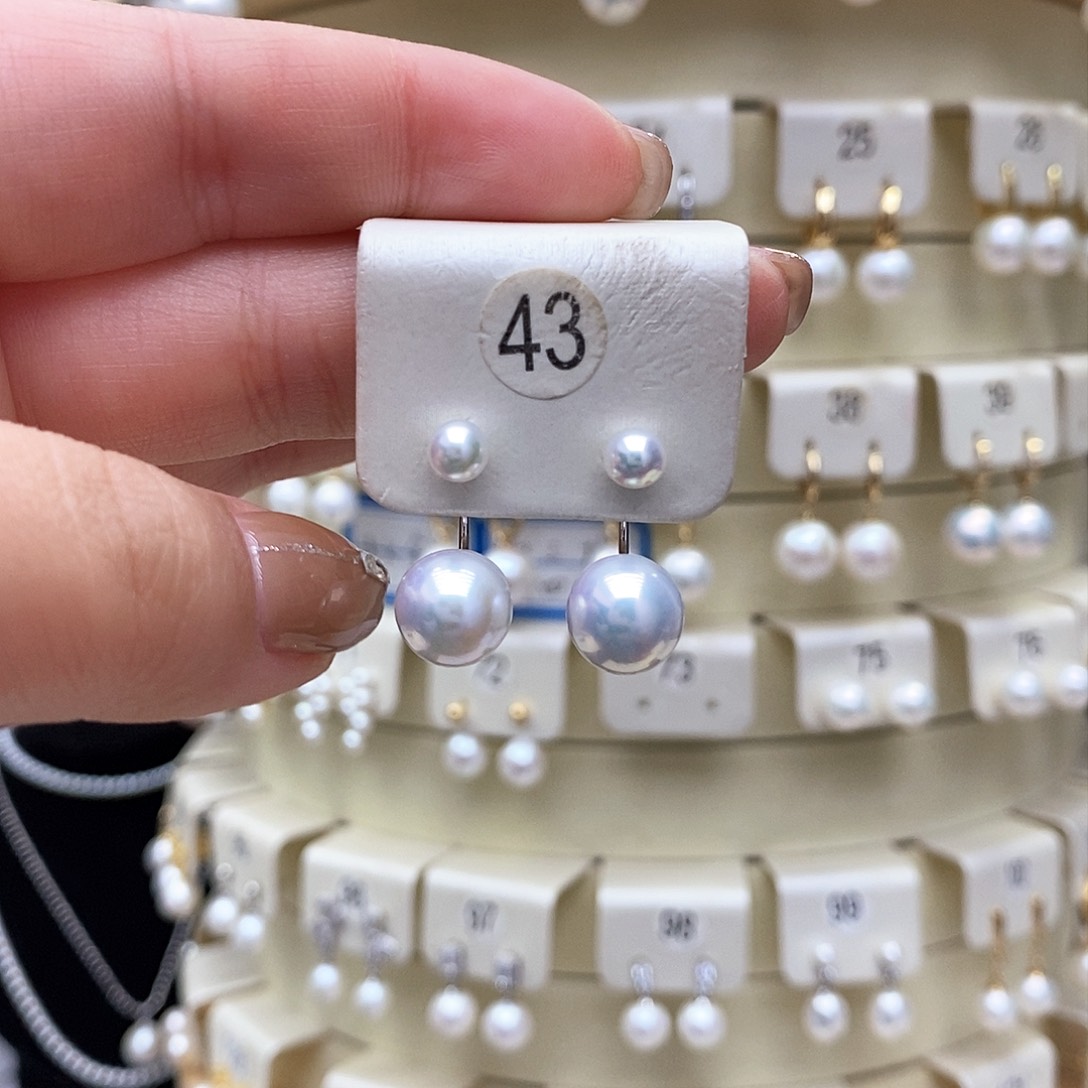 淡水珍珠耳饰银S925镶嵌