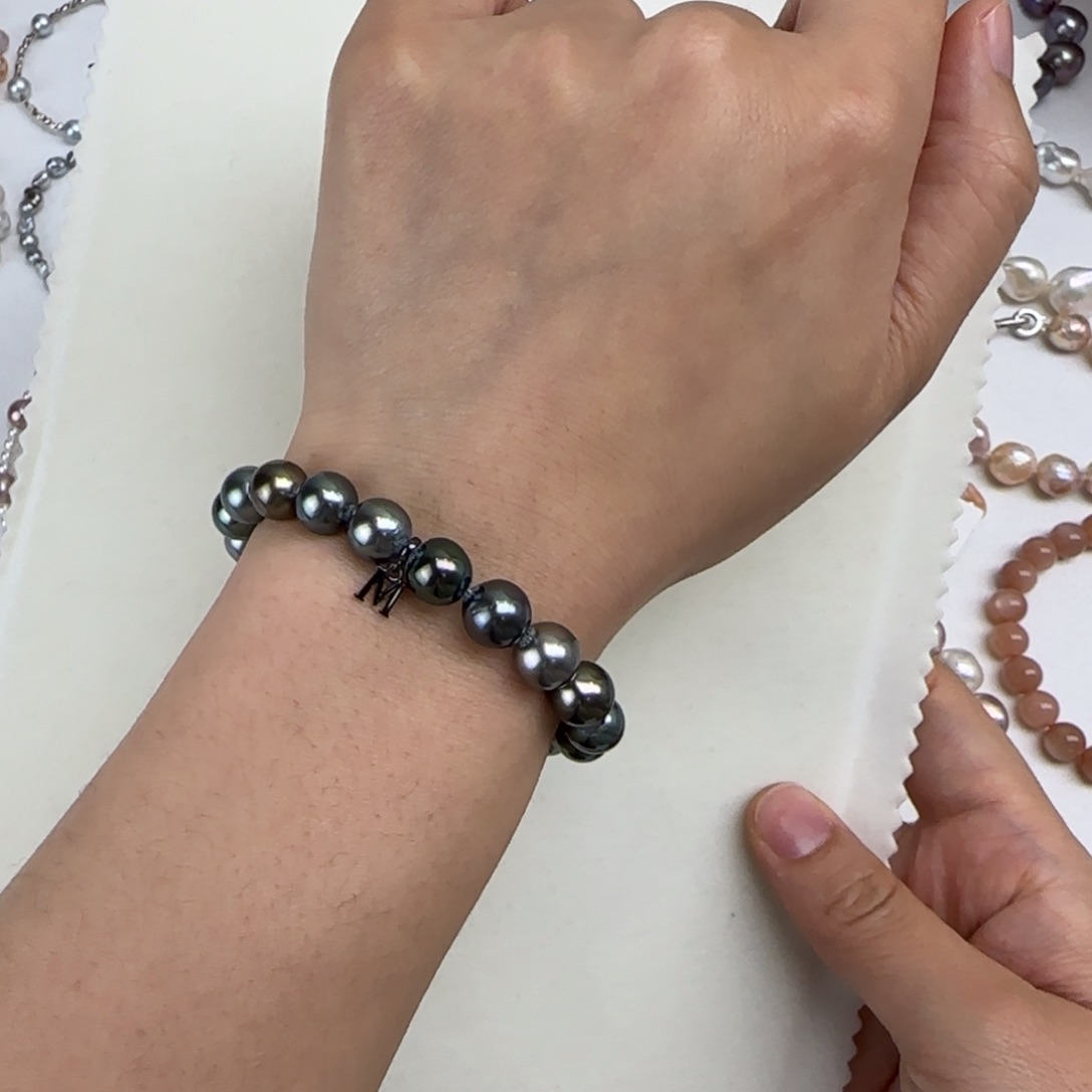 海水珍珠手绳银S925镶嵌