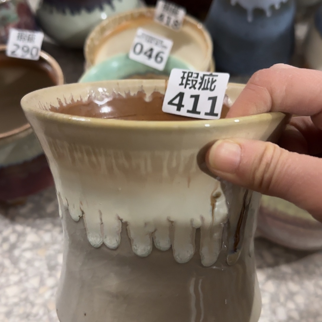 瓷片景德镇手工花盆瑕疵