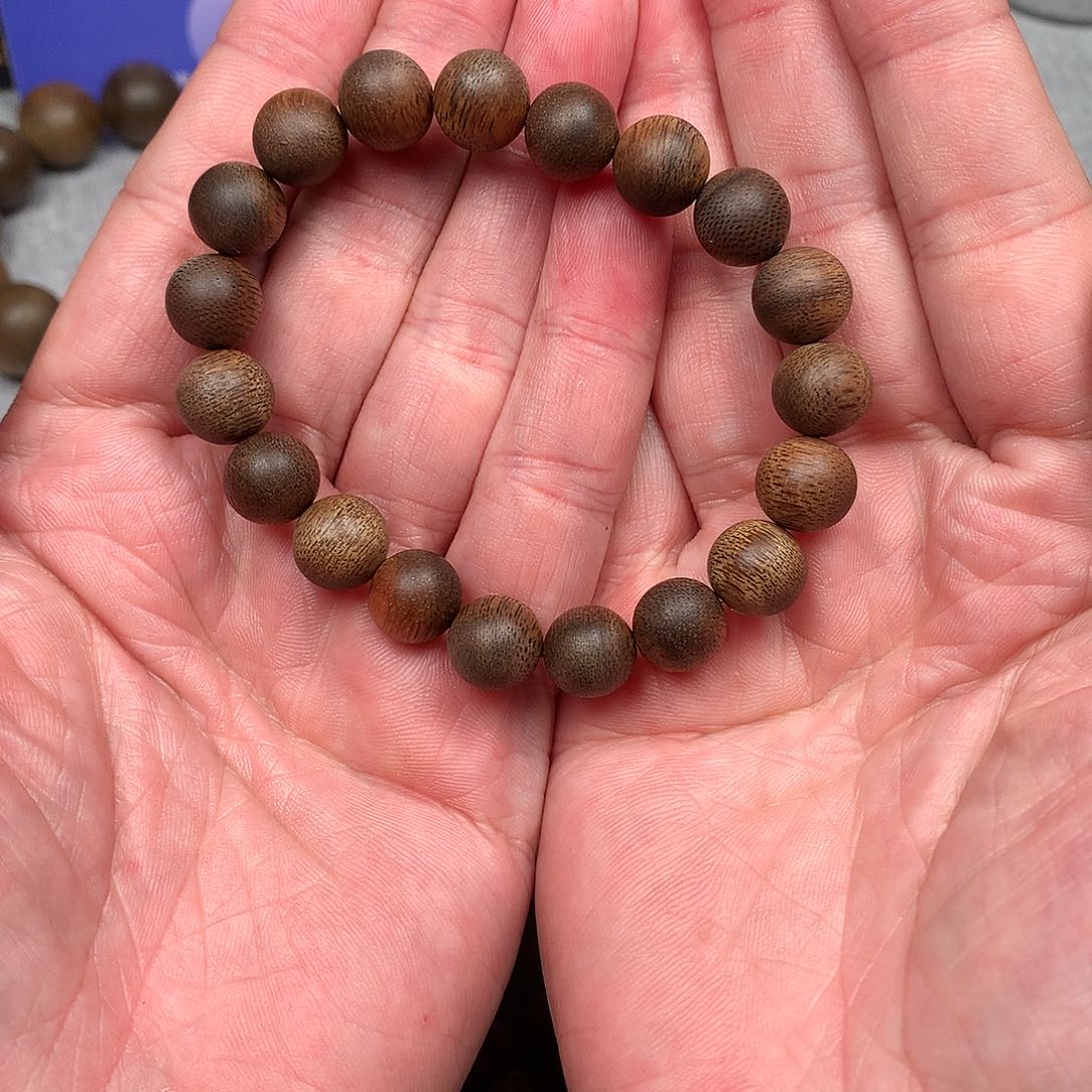 沉香木手串越南芽庄白棋1.0