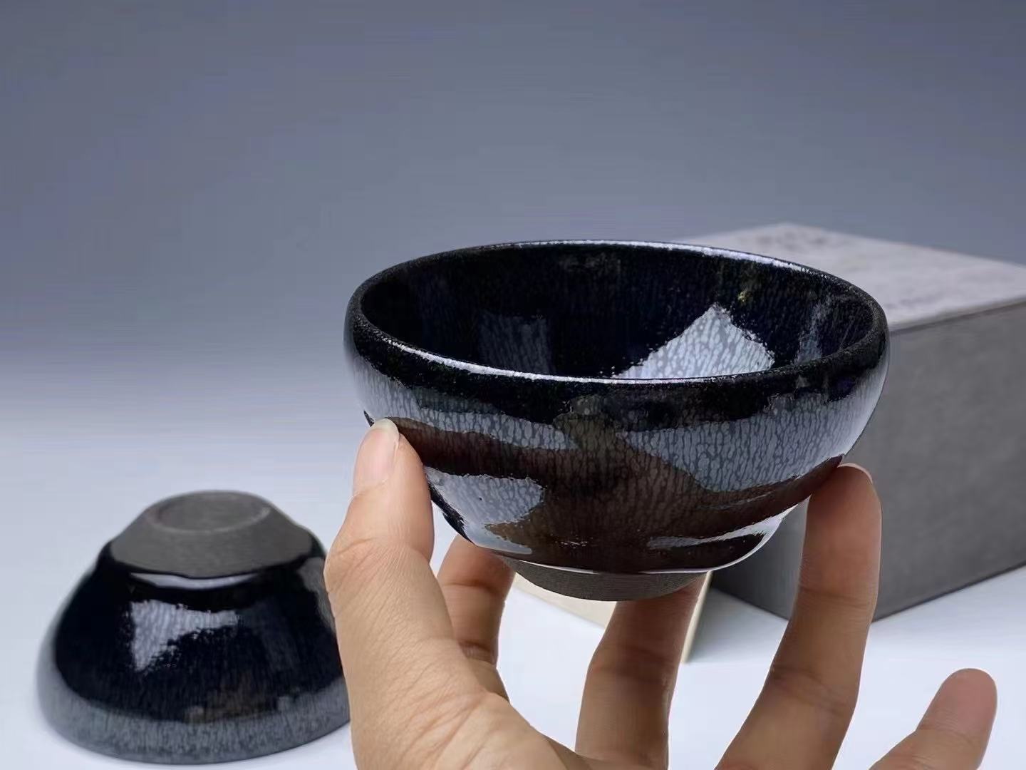 正宗建阳建盏茶杯单个茶盏杯陶瓷窑变茶碗大号男女主人杯单杯家用