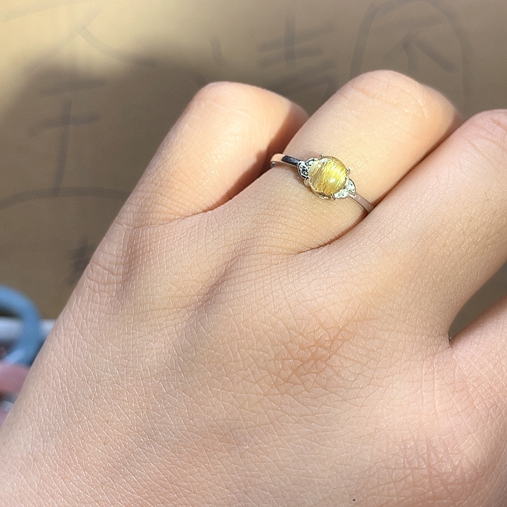 水晶水晶戒指银S925镶嵌