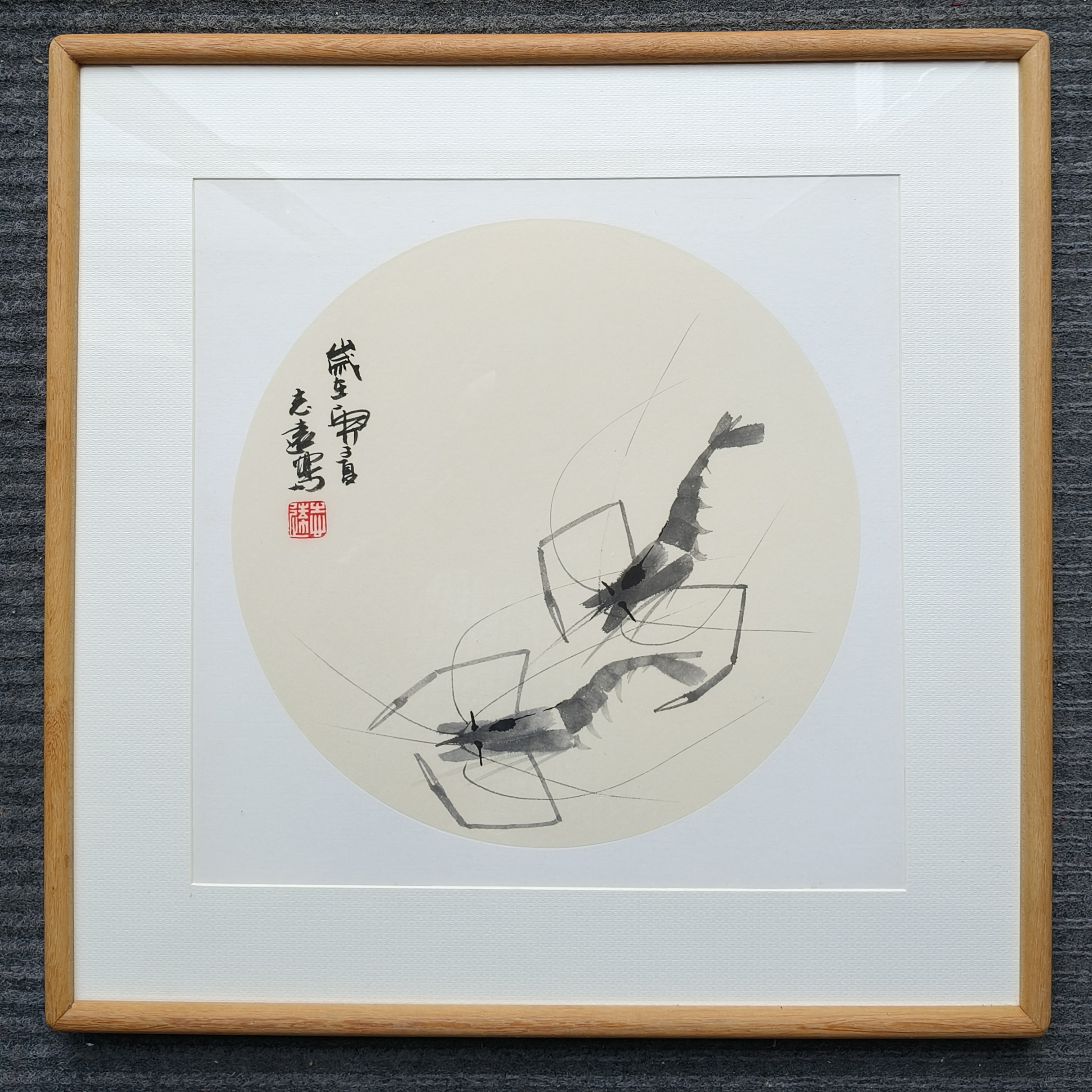 新中式外框60斗方国画带实木框