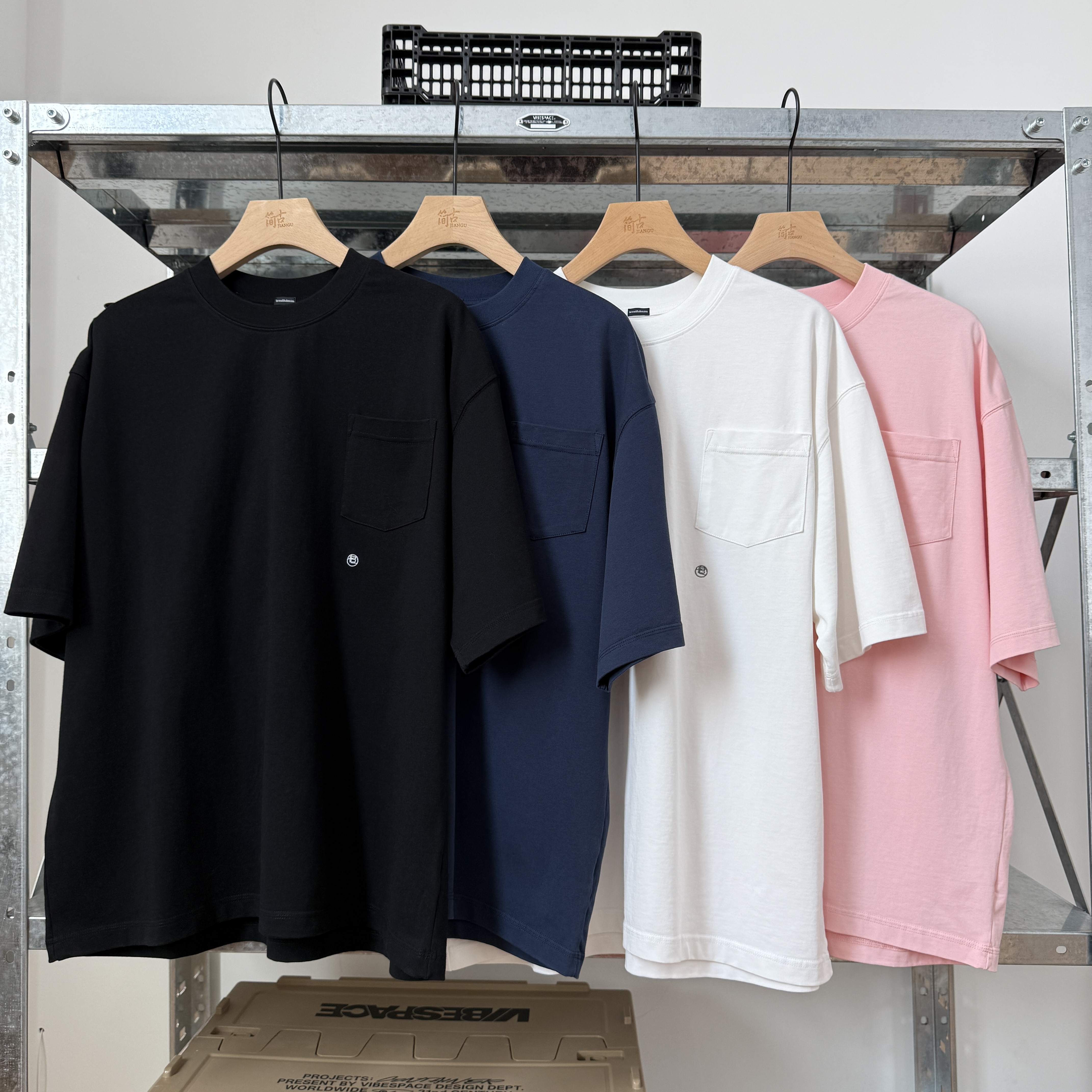 NNMK-口袋体恤 二次水洗！ 纯色水洗做旧短袖Tee-D641