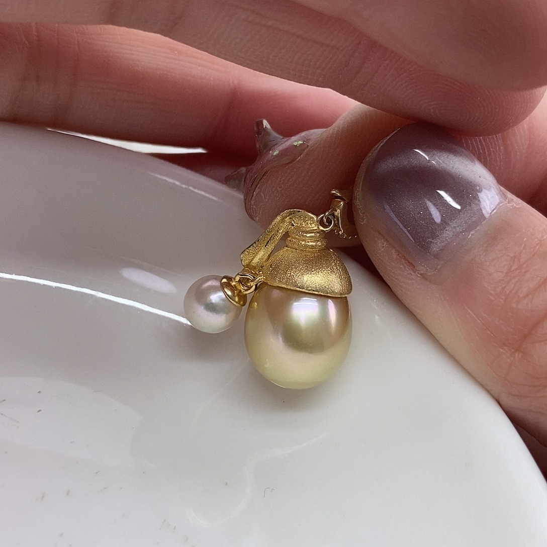 海水珍珠银S925镶嵌吊坠(不含链)