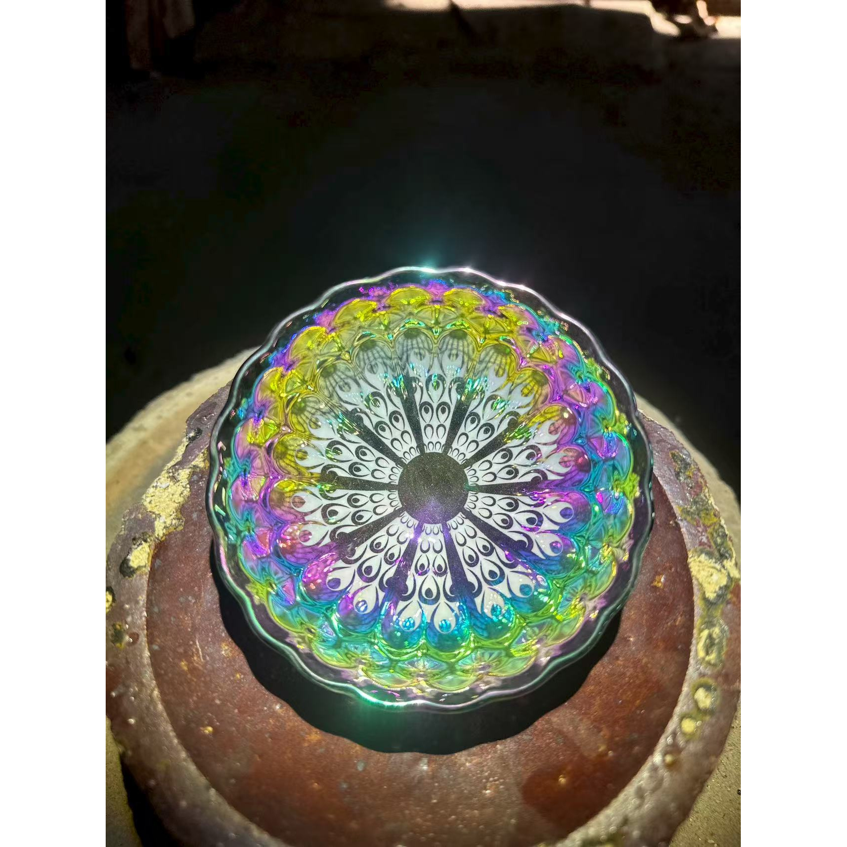 纯手工 茶器主人杯 七彩孔雀