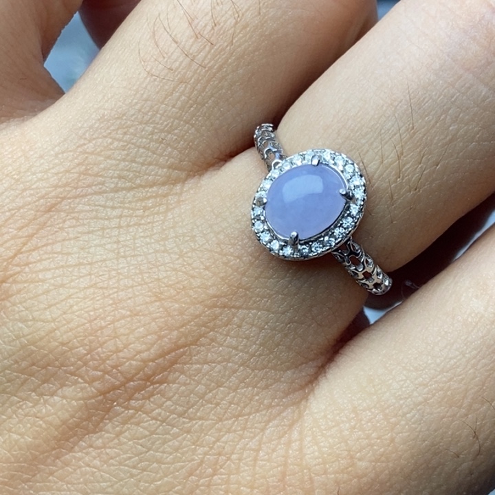 翡翠戒指银S925镶嵌戒指