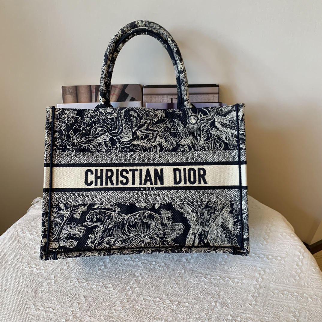 99新 DIOR/迪奥 蓝色动物园中号托特包 tote 22编码