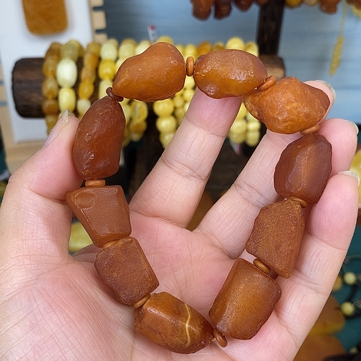 未镶嵌蜜蜡裸石手串