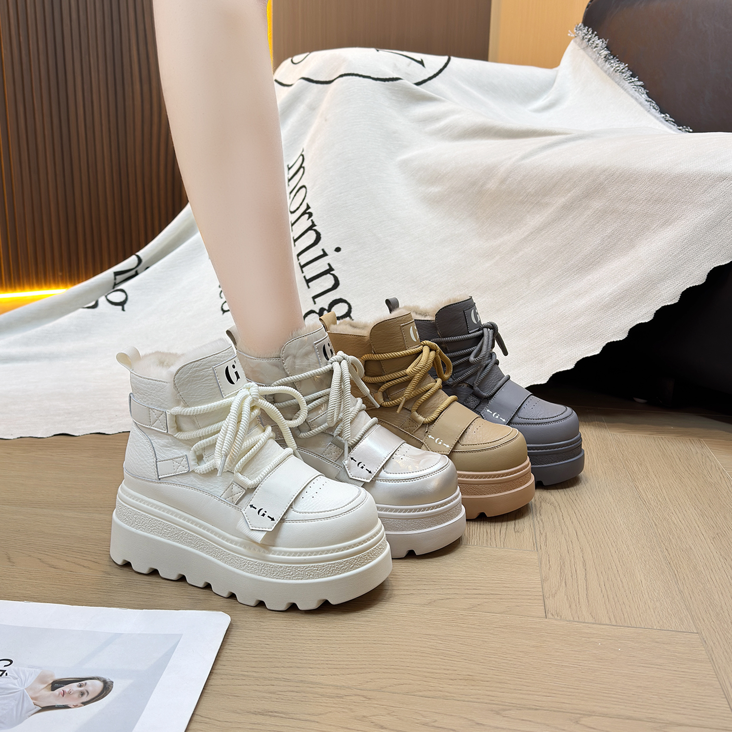 IG/IGV增高8CM2025冬季时尚雪地靴子明星同款鞋子防滑棉鞋60507