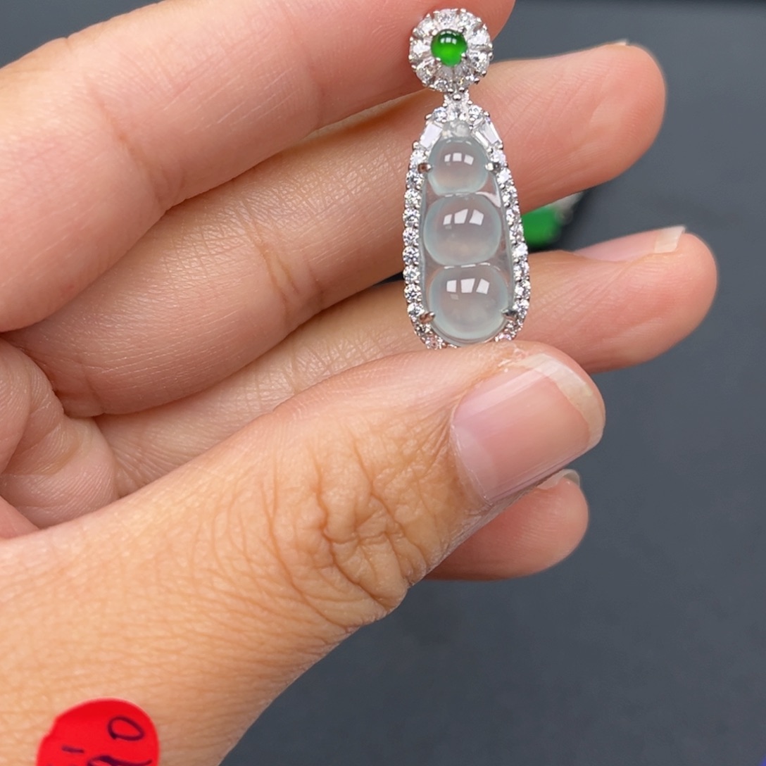 翡翠银S925镶嵌吊坠(不含链)