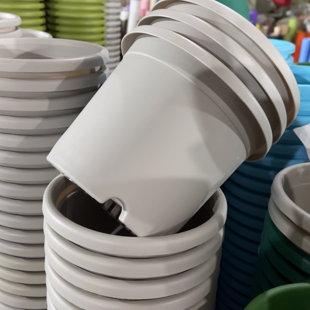 树脂四季盆3#无拖灰白微瑕10