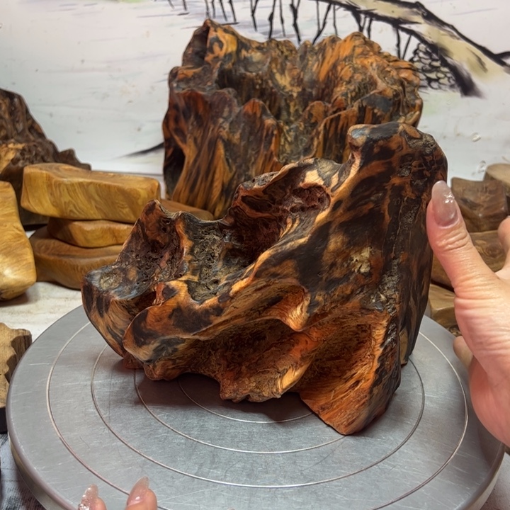 湖***饰木一物一拍80摆件