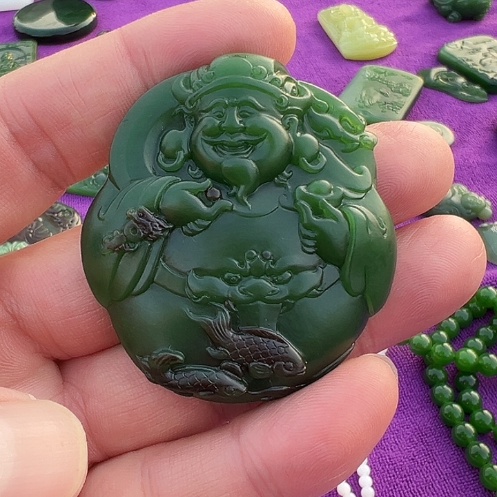和田玉（碧玉）未镶嵌吊坠(不含链)