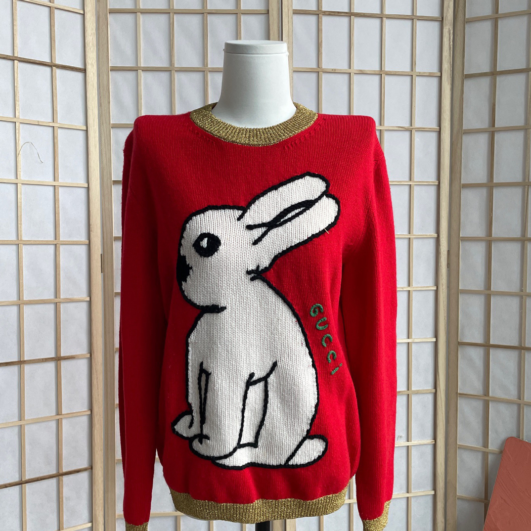 99新 GUCCI/古驰 A10743 GUCCI 红色 毛衣 99新 m码 
