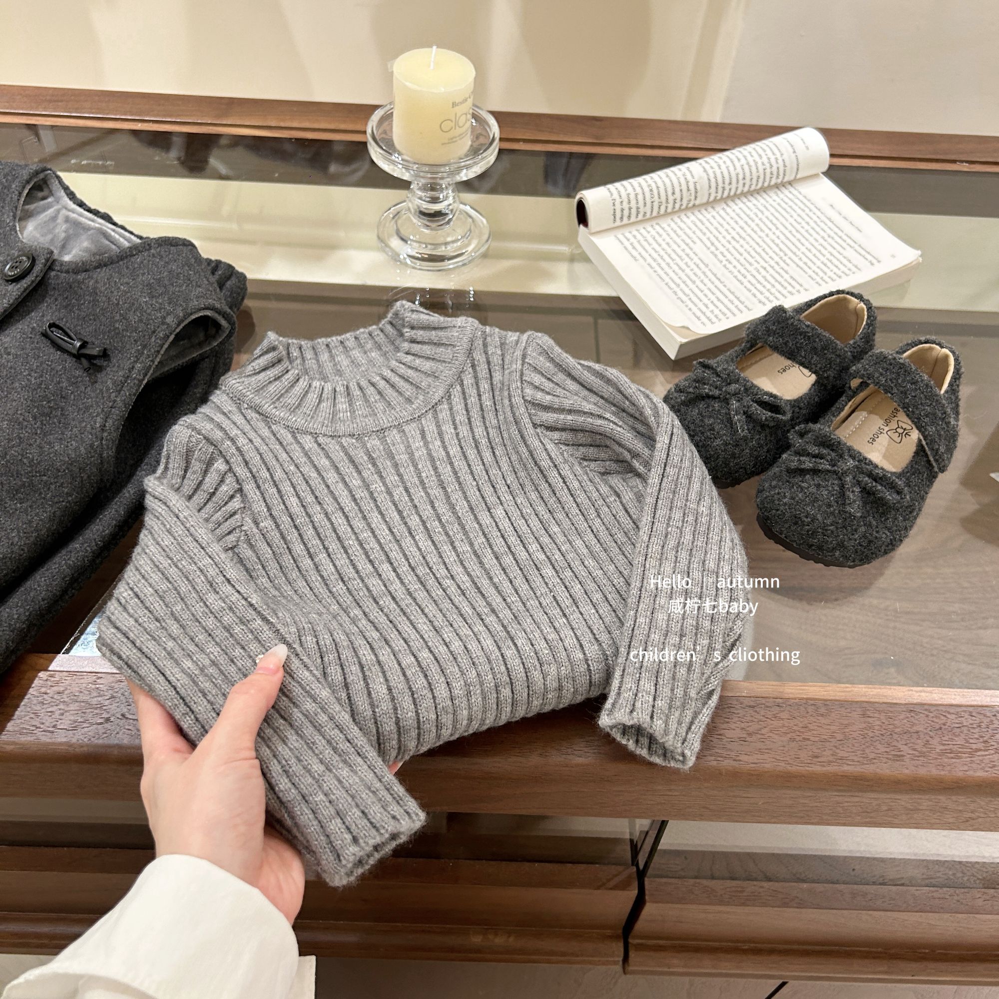 【咸柠七】女童毛衣秋冬新款儿童洋气针织衫半高领软糯舒适打底衫