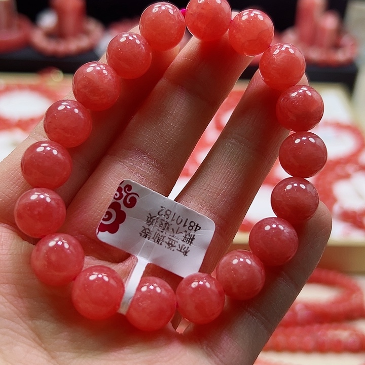 菱锰矿（红纹石）手串未镶嵌