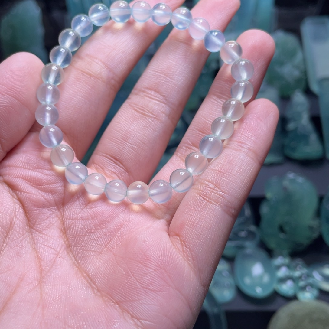 蛇纹石玉手链未镶嵌藤***子