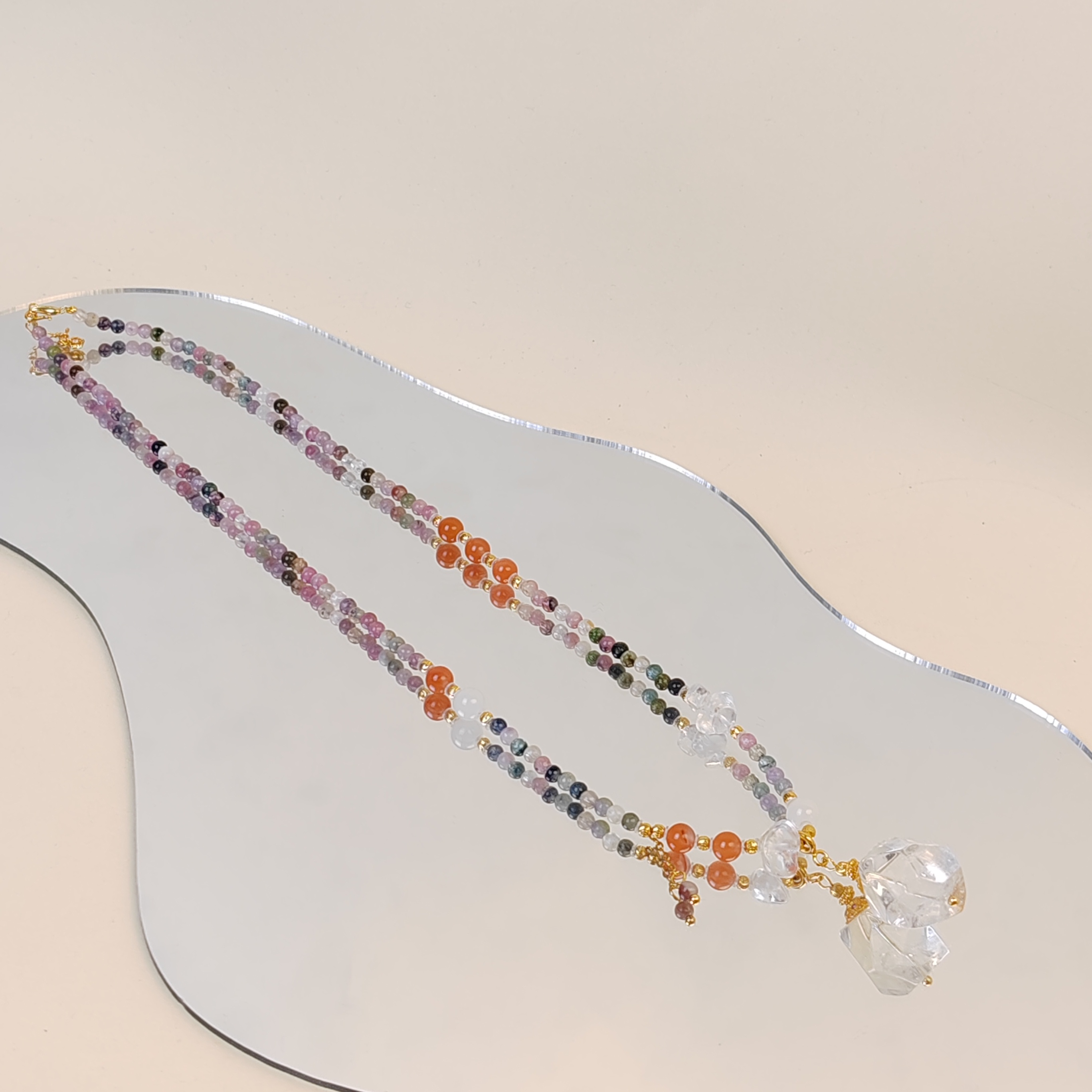 天然碧玺水晶项链（多样性发其一）