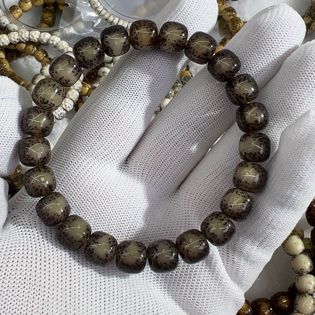 上***岸星月菩提吊坠黑冰大眼睛