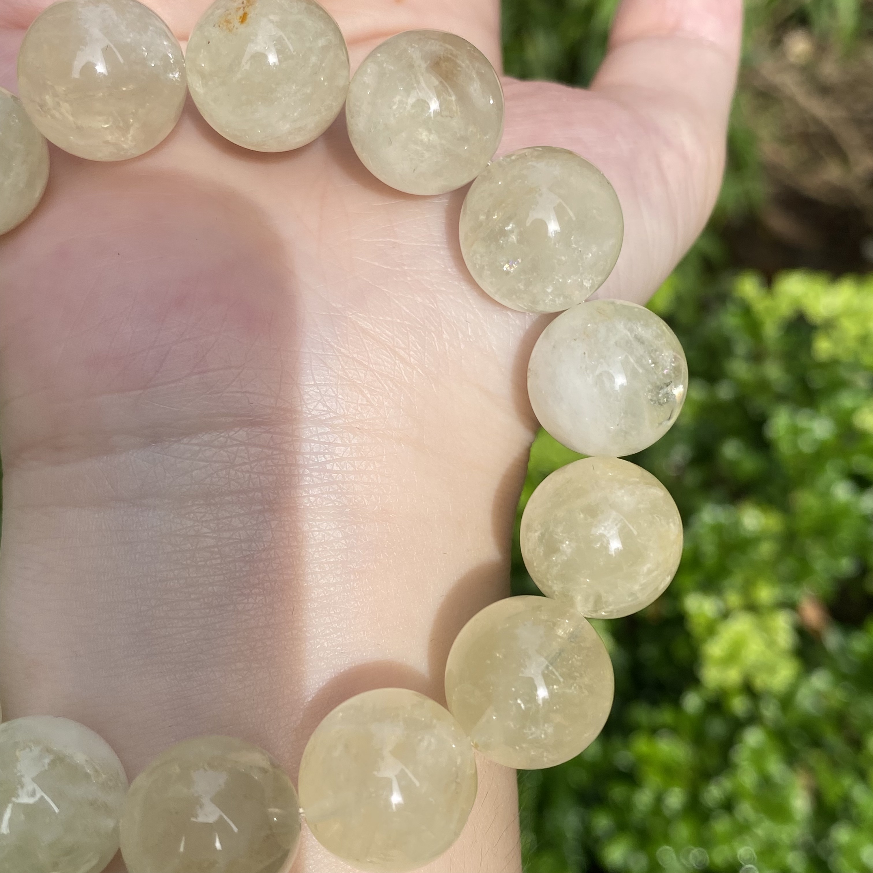 纯天然巴西大咪数单圈水晶柠檬黄白兔毛阿塞轻奢男女款手串手链