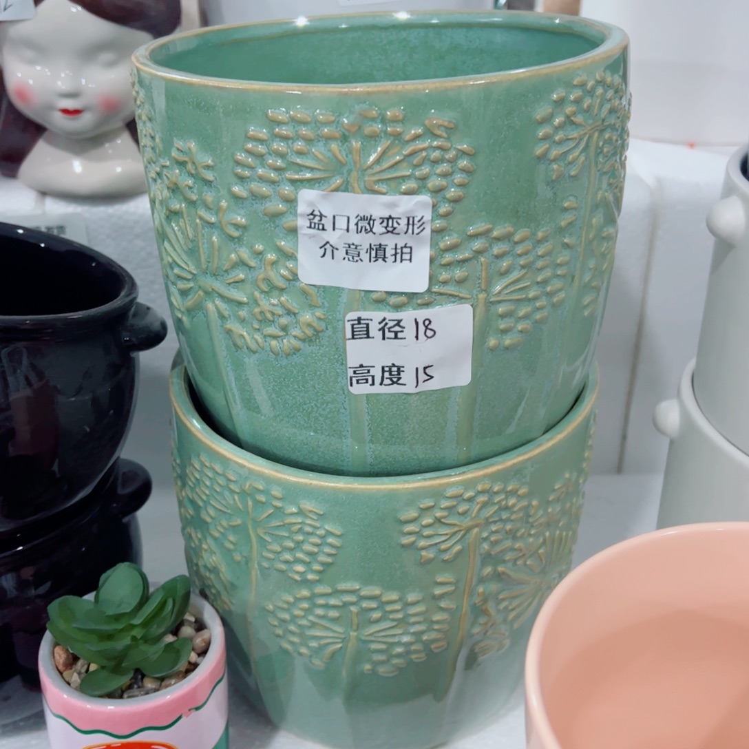 有孔，陶瓷花盆满10米包邮发货