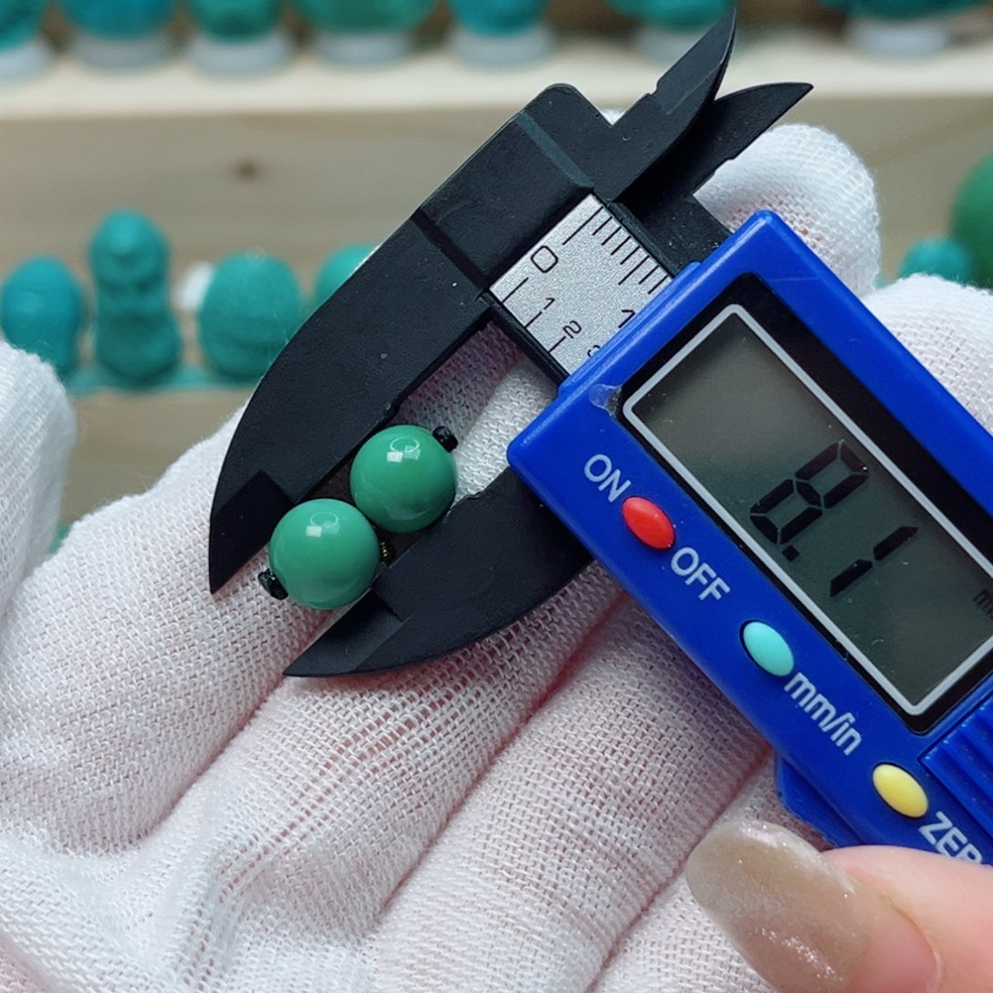 绿松石圆珠一对未镶嵌