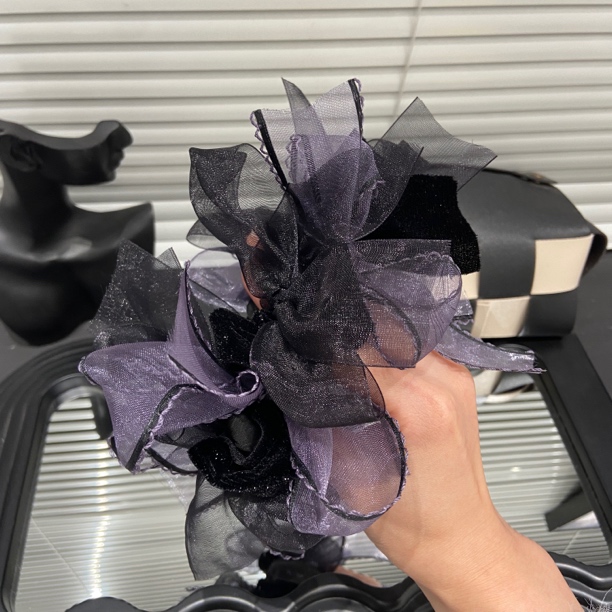 E5143韩系慵懒赫本风蝴蝶结飘带大肠发圈女高端头花头饰发饰气质