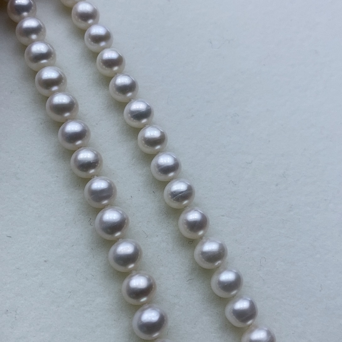 淡水珍珠颈饰银S925镶嵌➕7.8冷白