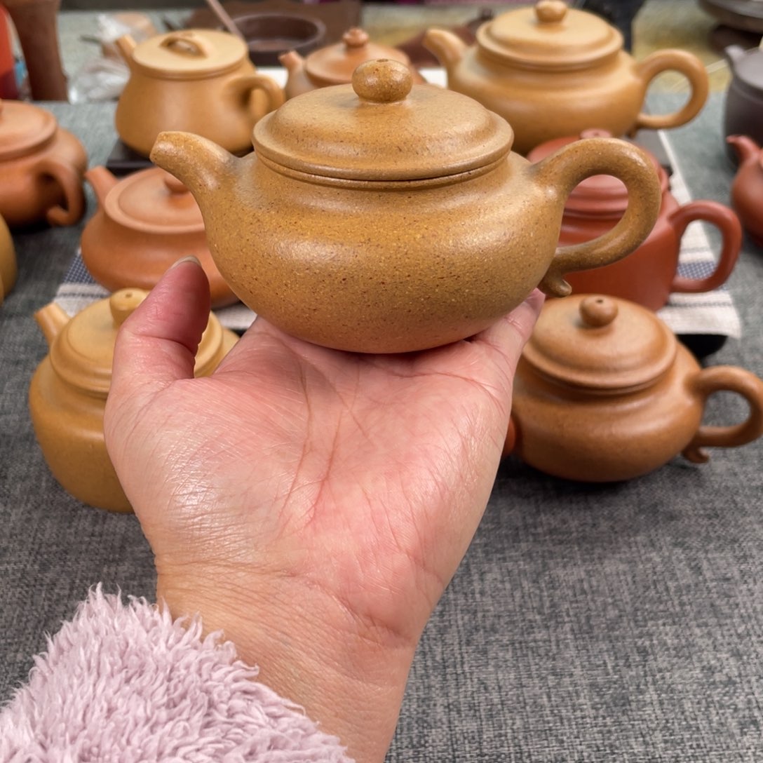 紫砂茶壶黄金段仿古全手30目160