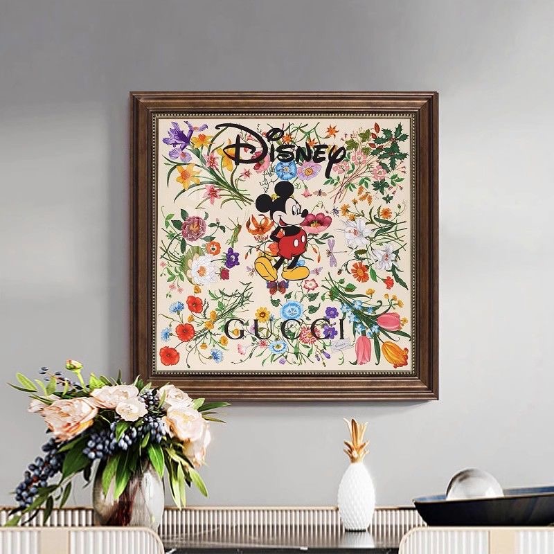 北欧ins风简约绿色植物米奇小清新抽象壁挂画卧室装饰画G02