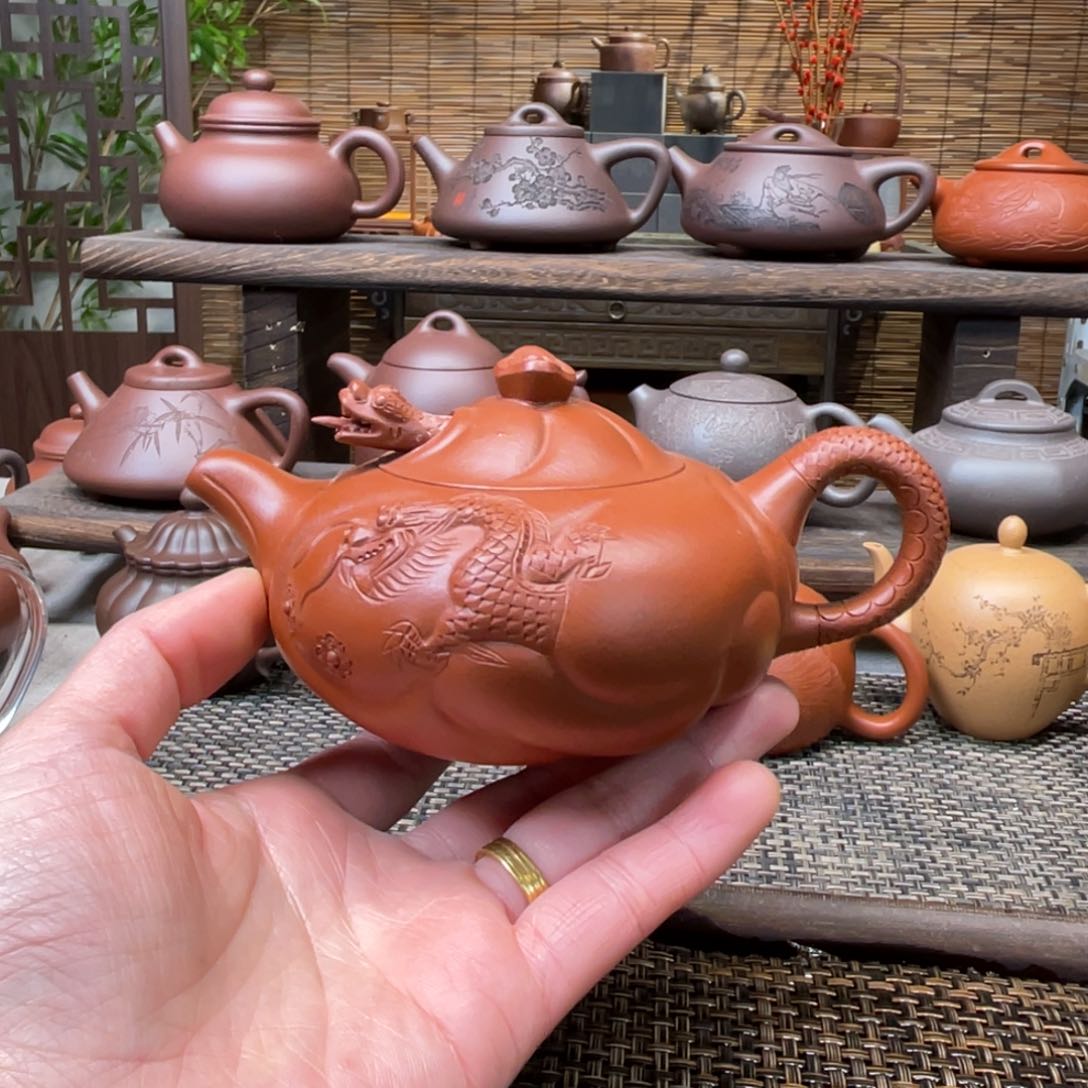 紫砂茶壶宜兴原矿紫砂手工制220