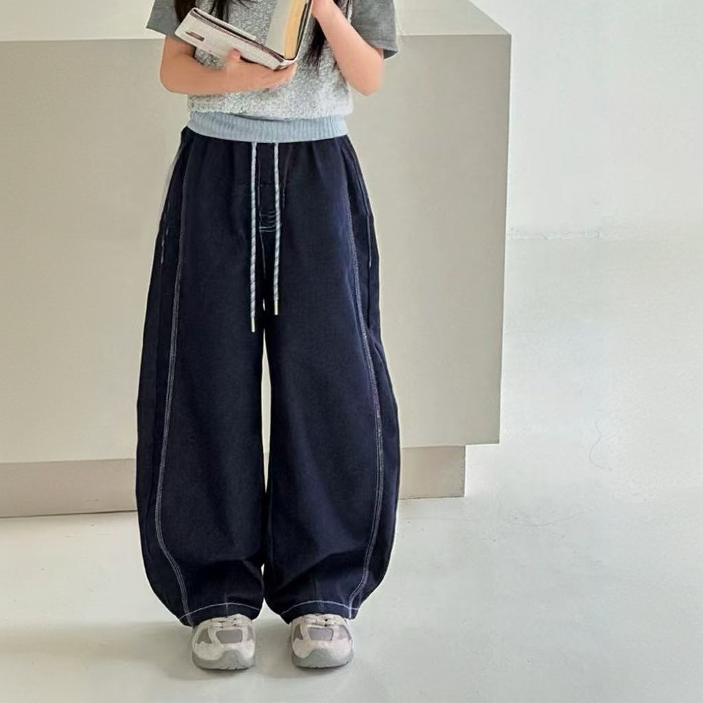 2025秋装女童洋气老爹裤中大童百搭休闲裤子253112