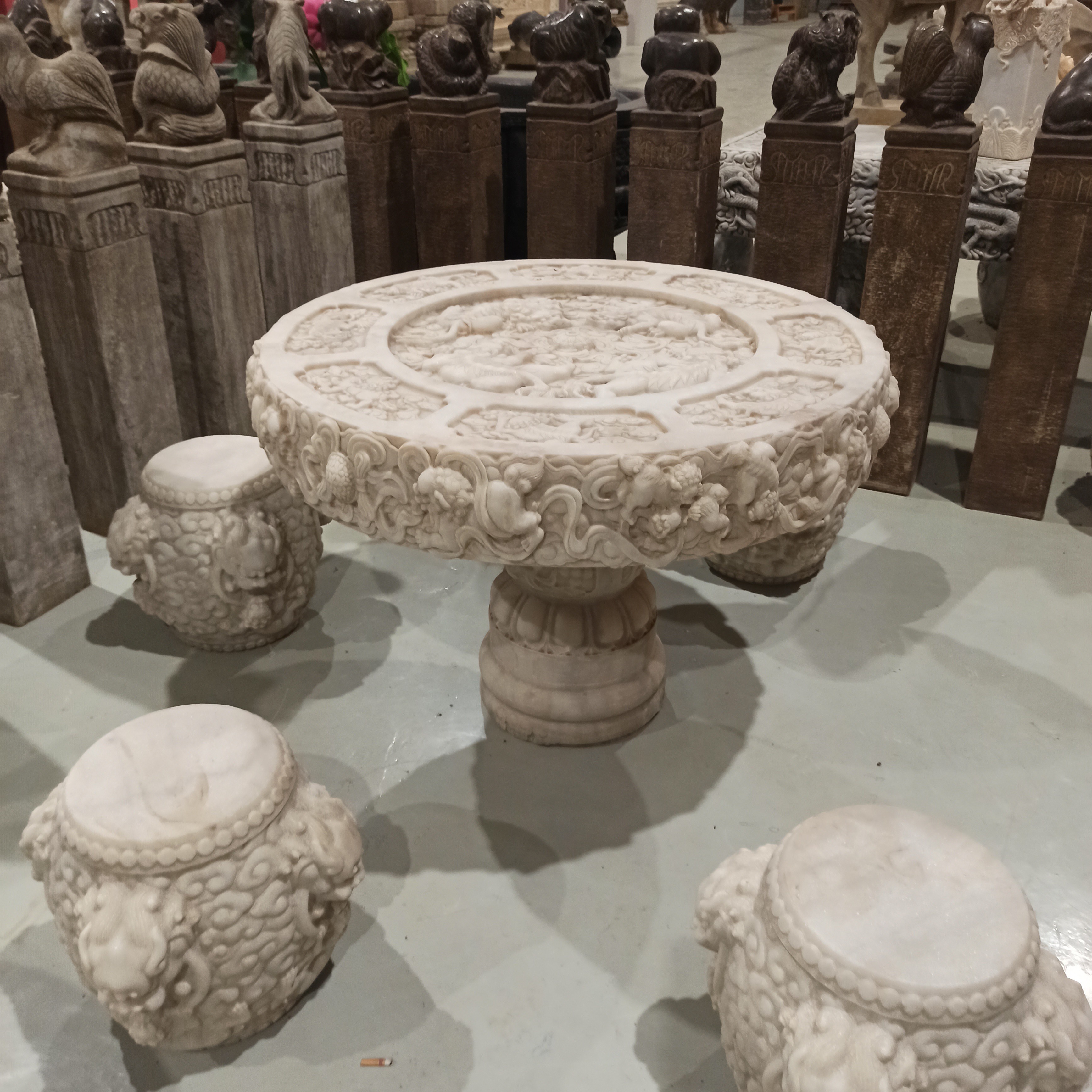 吸水兽一对包邮石雕摆件不管卸车安装